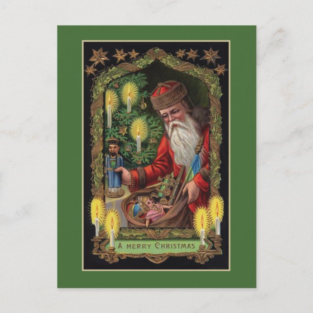 Orient Express Santa Postcard Feiertagspostkarte (Vorderseite)