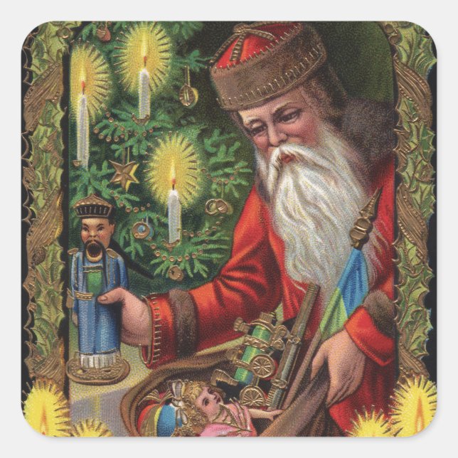 Orient Express Santa Quadratischer Aufkleber (Vorderseite)