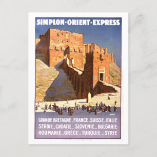 Orient Express Travel Poster Postkarte
