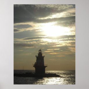 Orient-Punkt-Leuchtturm-Sonnenuntergang 3 Poster