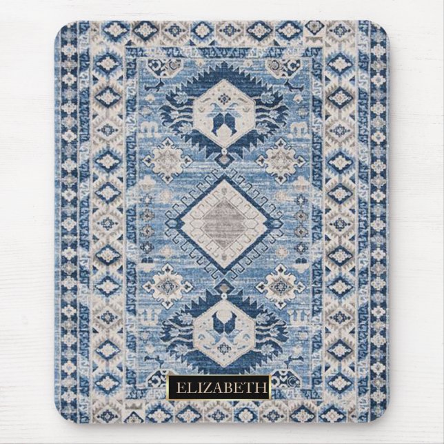 Oriental Antique Blue Kilim Rug Mousepad (Vorne)