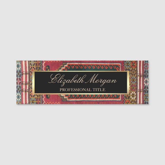 Oriental Antique Kilim Rug Namensschild (Vorderseite)