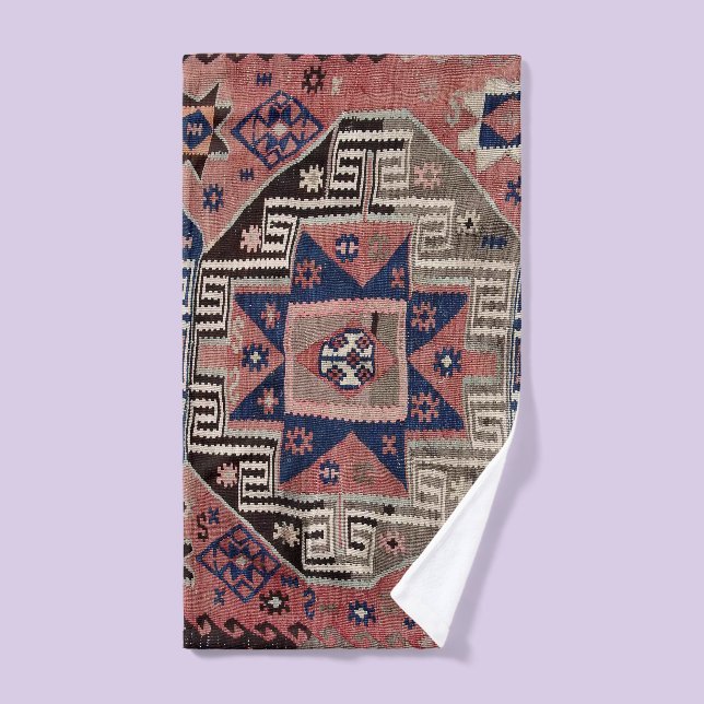 Oriental Antique Rouge Kilim Rug (Serviette à main)