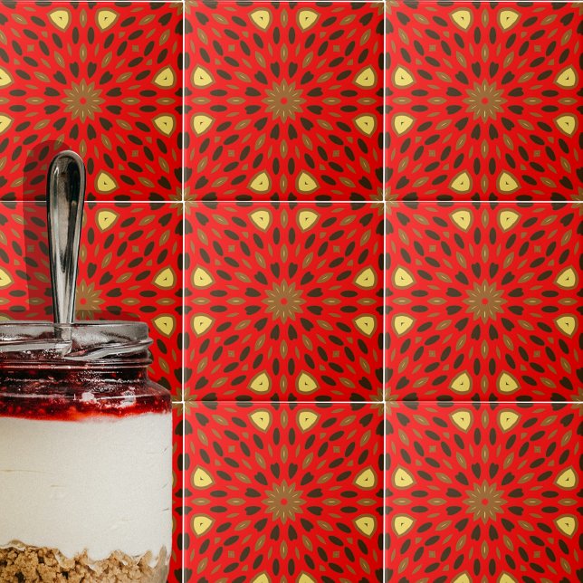 Oriental Arabesque Mosaik rotes geometrisches Must Fliese (Von Creator hochgeladen)