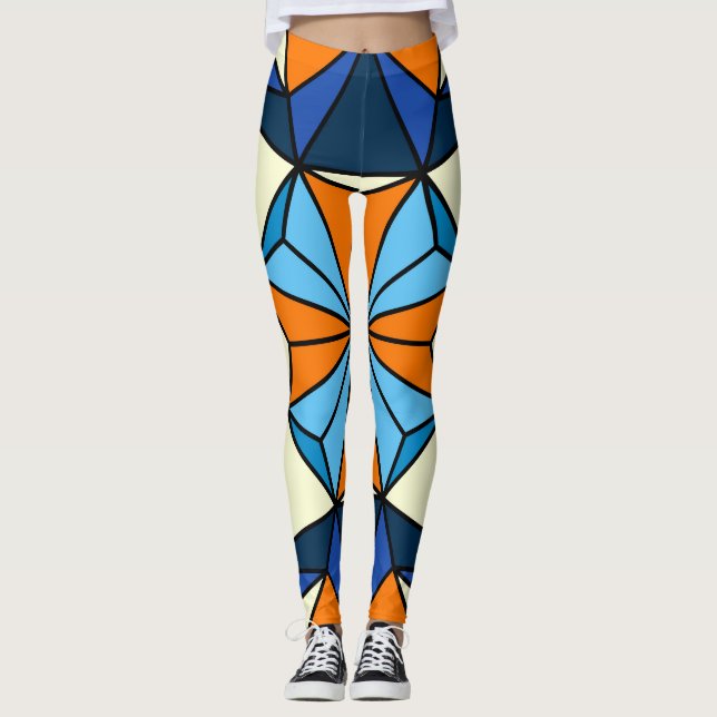 Oriental Arabic Geometric Seamless Pattern Leggings (Vorderseite)