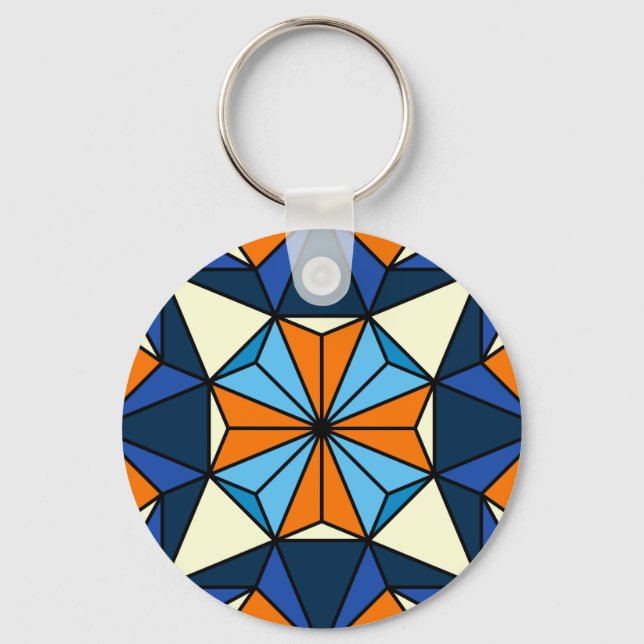 Oriental Arabic Geometric Seamless Pattern Schlüsselanhänger (Vorderseite)