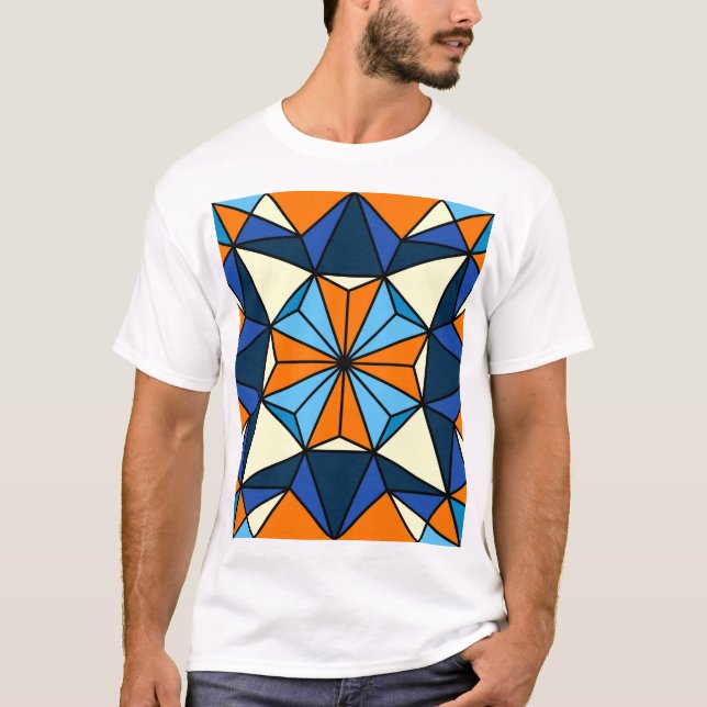 Oriental Arabic Geometric Seamless Pattern T-Shirt (Vorderseite)