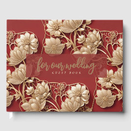 Oriental Art Deco Florals | Custom Wedding Gästebuch