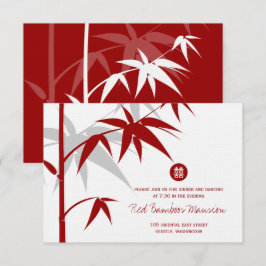 Oriental Bamboo Tree Chinese Wedding Reception Begleitkarte
