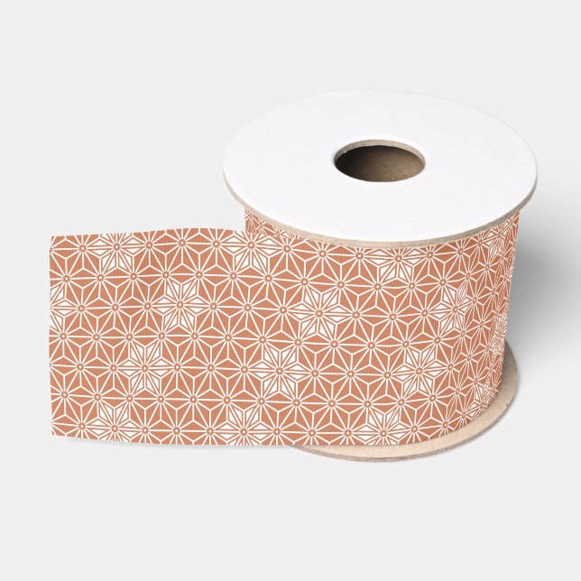 Oriental Beige Ensyucha Star Asanoha Japan Muster Ripsband (Spule)