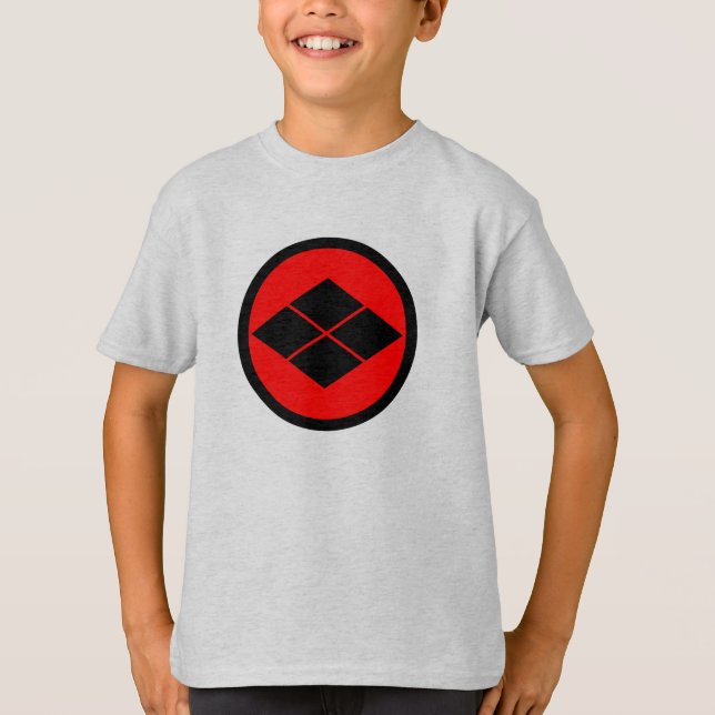 Oriental Black Red Takeda Japan Mon Vector Art T-Shirt (Vorderseite)