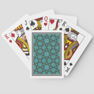 Oriental Blau Grün Grau Arabisch Ägypten Geometris Spielkarten