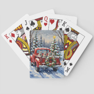 Oriental Blue Cat Weihnachten Rotes Lastwagen Feri Spielkarten