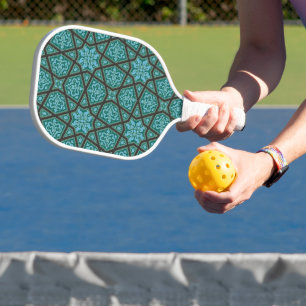 Oriental Blue Gray Arab Egypt Geometric Vector Pickleball Schläger