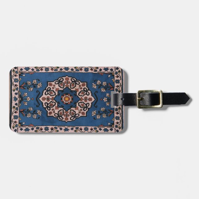 Oriental Blue Persian Türkisches Muster Gepäckanhänger (Vorderseite horizontal)
