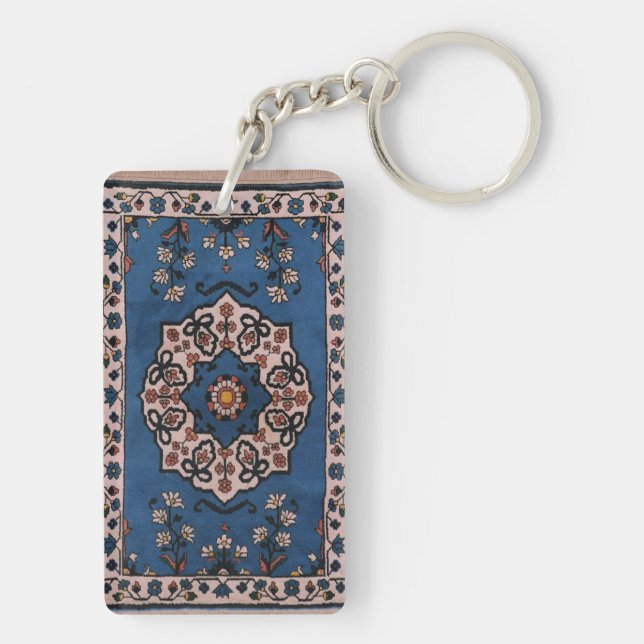 Oriental Blue Persian Türkisches Muster, Teppichbo Schlüsselanhänger (Rückseite)