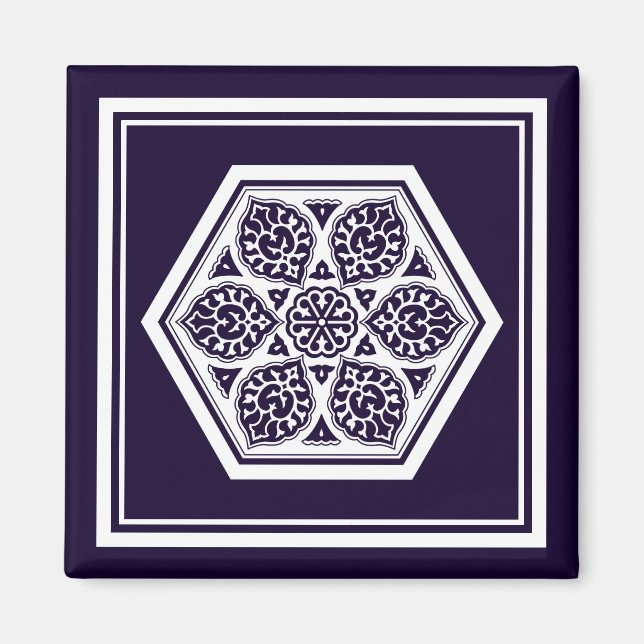 Oriental Blue White Ottoman Türkisches Kunstmuseum Magnet (Vorne)