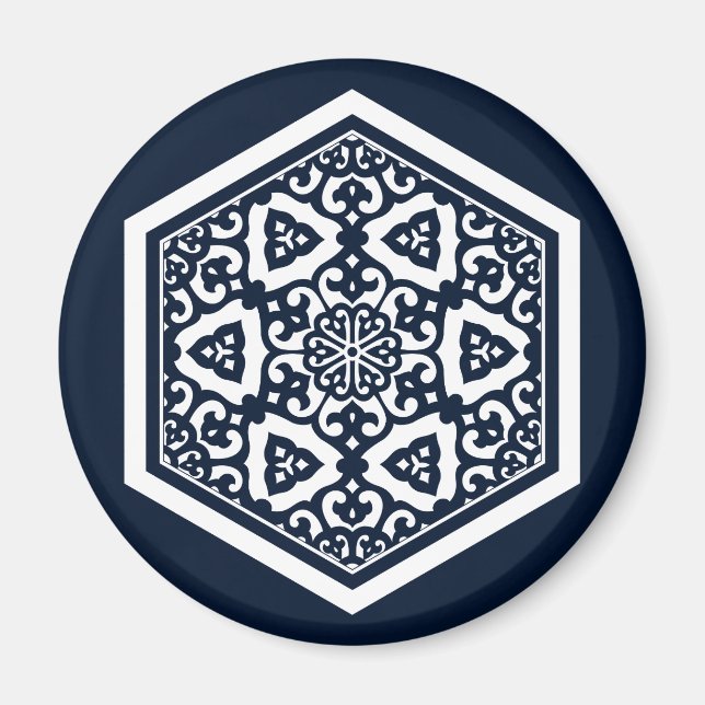 Oriental Blue White Ottoman Türkisches Kunstmuseum Magnet (Vorne)