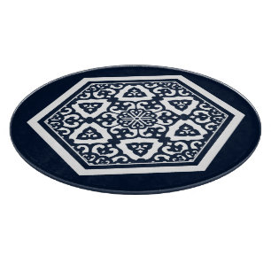 Oriental Blue White Ottoman Türkisches Kunstmuseum Schneidebrett