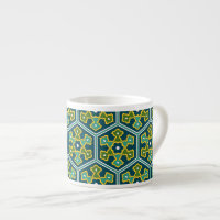 Oriental Blue Yellow Green Ottoman Türkischer Hexa