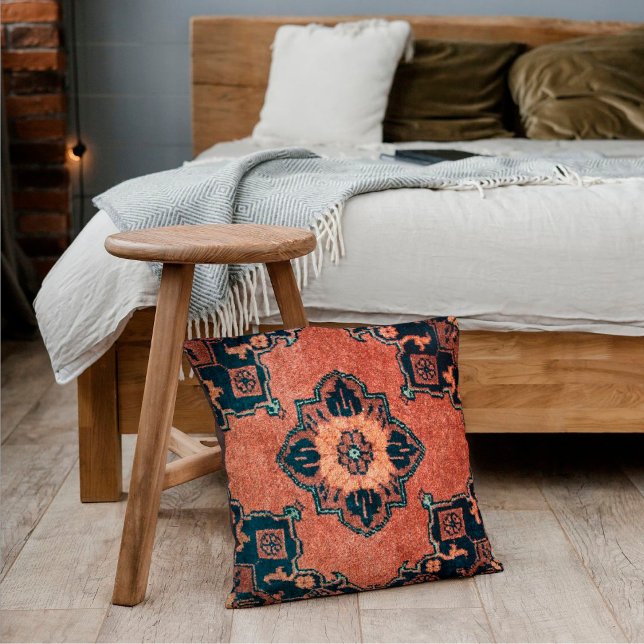 Oriental Burnt Umber Ebony Black Persian Tepet Kissen (Von Creator hochgeladen)