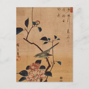 Oriental Camellia und Warbler Postkarte