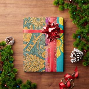 ORIENTAL ColorTAL Green Red - Wrapping Paper Geschenkpapier