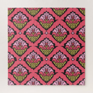 Oriental Damask Floral Nahtloses Tapete