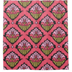 Oriental Damask Floral Nahtloses Tapete Duschvorhang