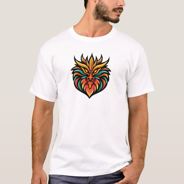 Oriental Dragon Head Custom Graphic T - Shirt (Vorderseite)