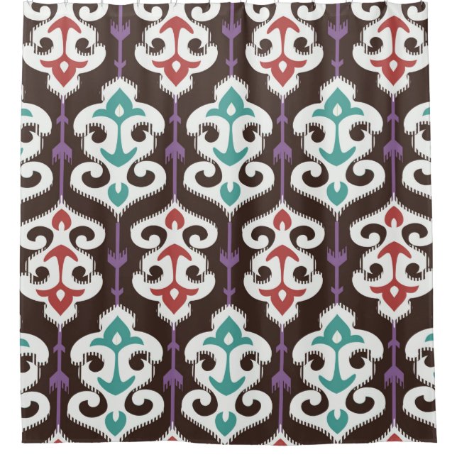 Oriental fabric ornament seamless pattern duschvorhang (Vorderseite)