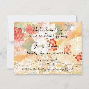 Oriental Floral multi-usages Invitation d'annivers
