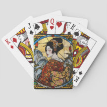 Oriental Geisha Stained Glass  