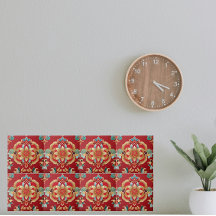 Oriental Golden Blume Roter Hintergrund