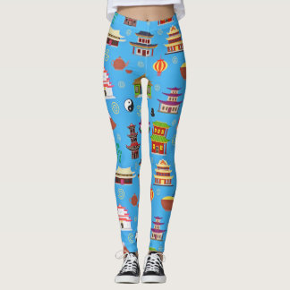 Oriental Houses Muster Leggings