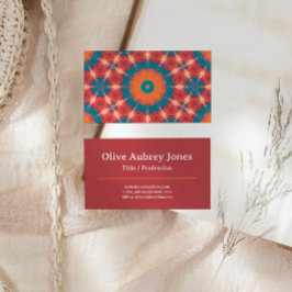 Oriental Inspiriert Red Orange Aquamarin Business  Visitenkarte