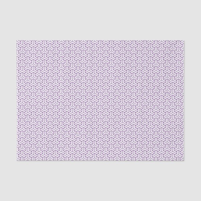 Oriental Lila White Ayame Japan Bishamon Muster Seidenpapier (Vorderseite)