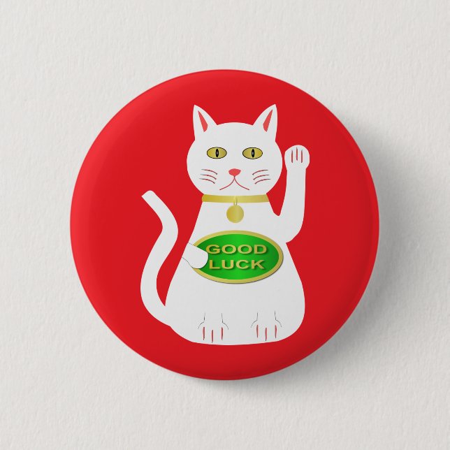 Oriental Lucky Cat Button (Vorderseite)