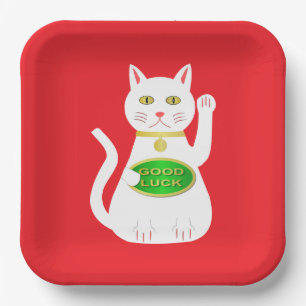 Oriental Lucky Cat Chinesisch Neues Jahr Pappteller