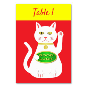 Oriental Lucky Cat Chinesisch Neues Jahr Tischnummer
