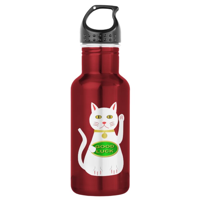 Oriental Lucky Cat Edelstahlflasche (Vorderseite)
