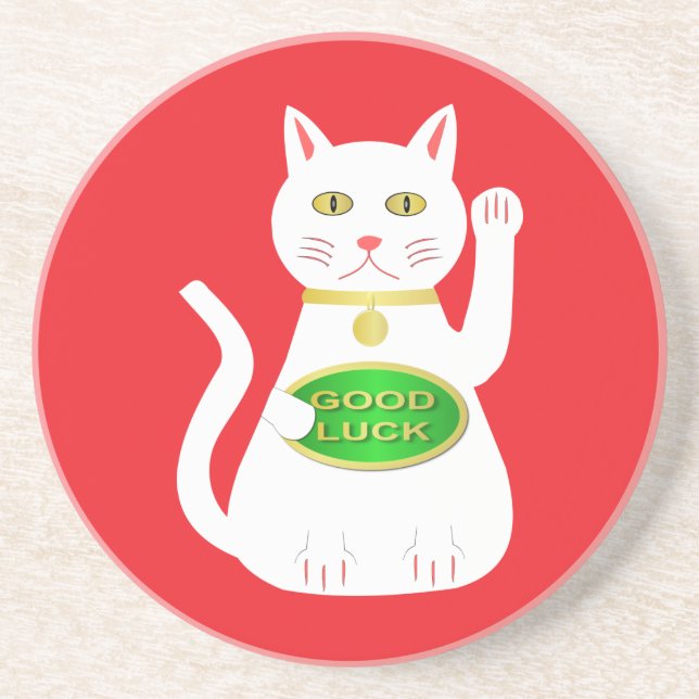 Oriental Lucky Cat Getränkeuntersetzer (Vorne)