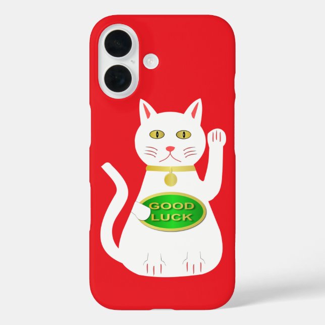 Oriental Lucky Cat iPhone 16 Hülle (Rückseite)