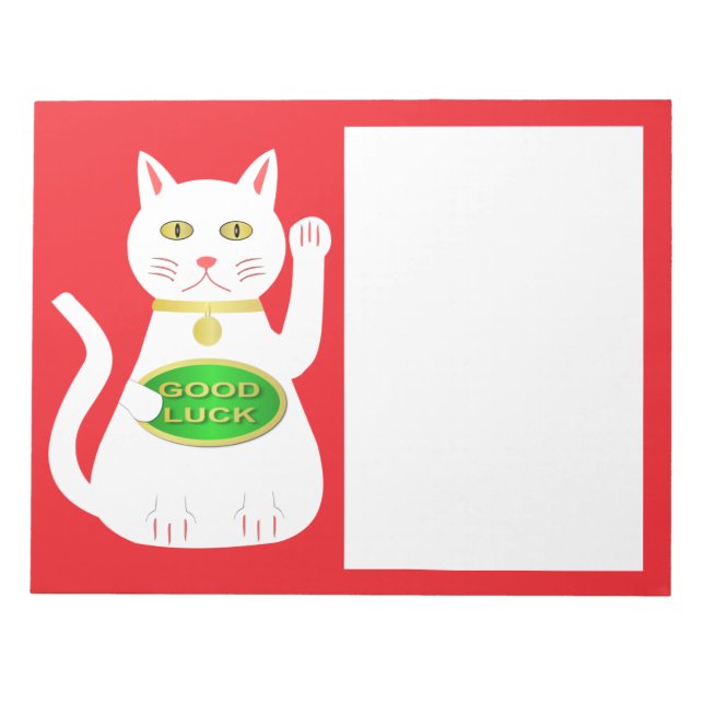 Oriental Lucky Cat Notizblock (Vorderseite)