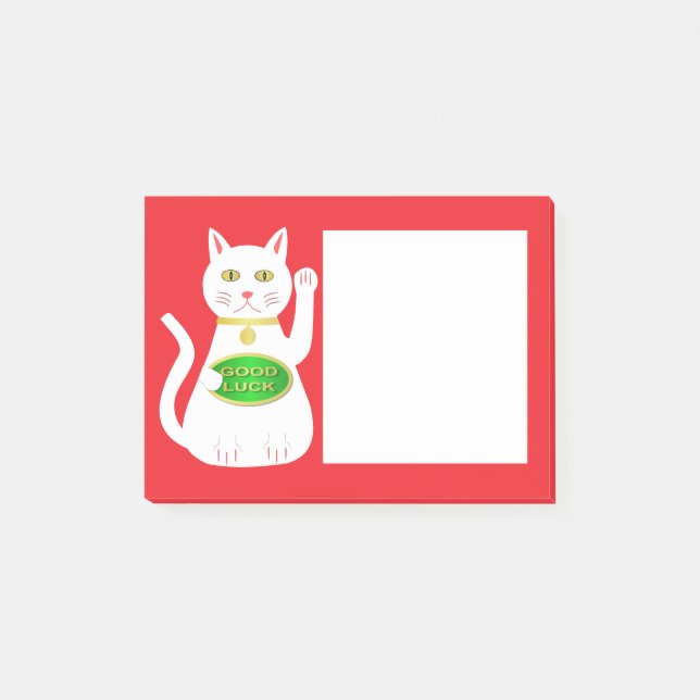 Oriental Lucky Cat Post-it Klebezettel (Vorderseite)