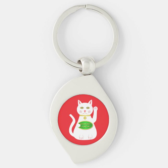 Oriental Lucky Cat Schlüsselanhänger (Vorderseite)