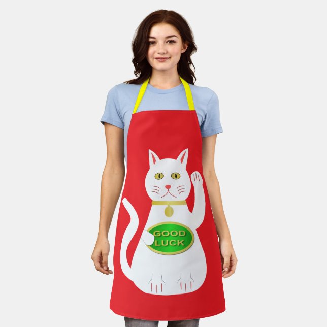Oriental Lucky Cat Schürze (Getragen)