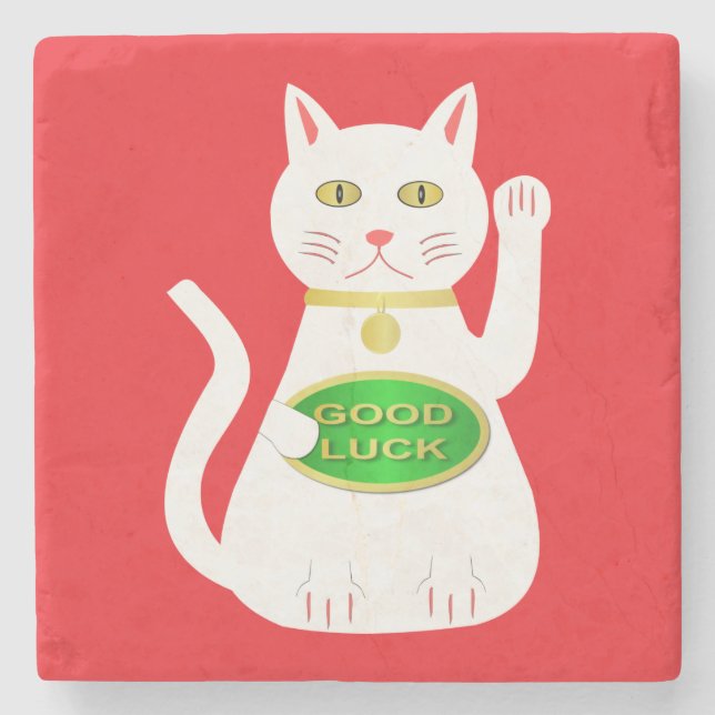 Oriental Lucky Cat Steinuntersetzer (Vorderseite)