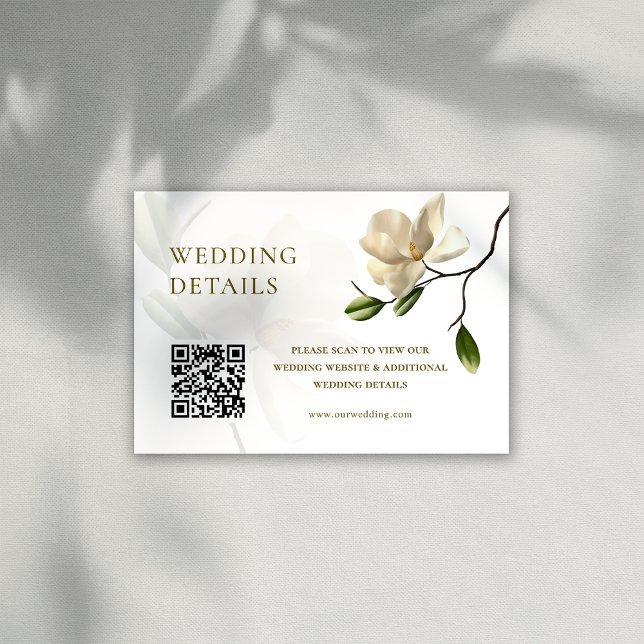 Oriental Magnolia Wedding Details Einschlusskarte Einladung (Oriental Magnolia Wedding Details Enclosure Card)
