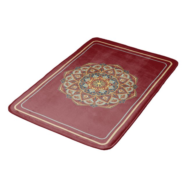 Oriental Mandala - Bath Mat Badematte (Schrägansicht)